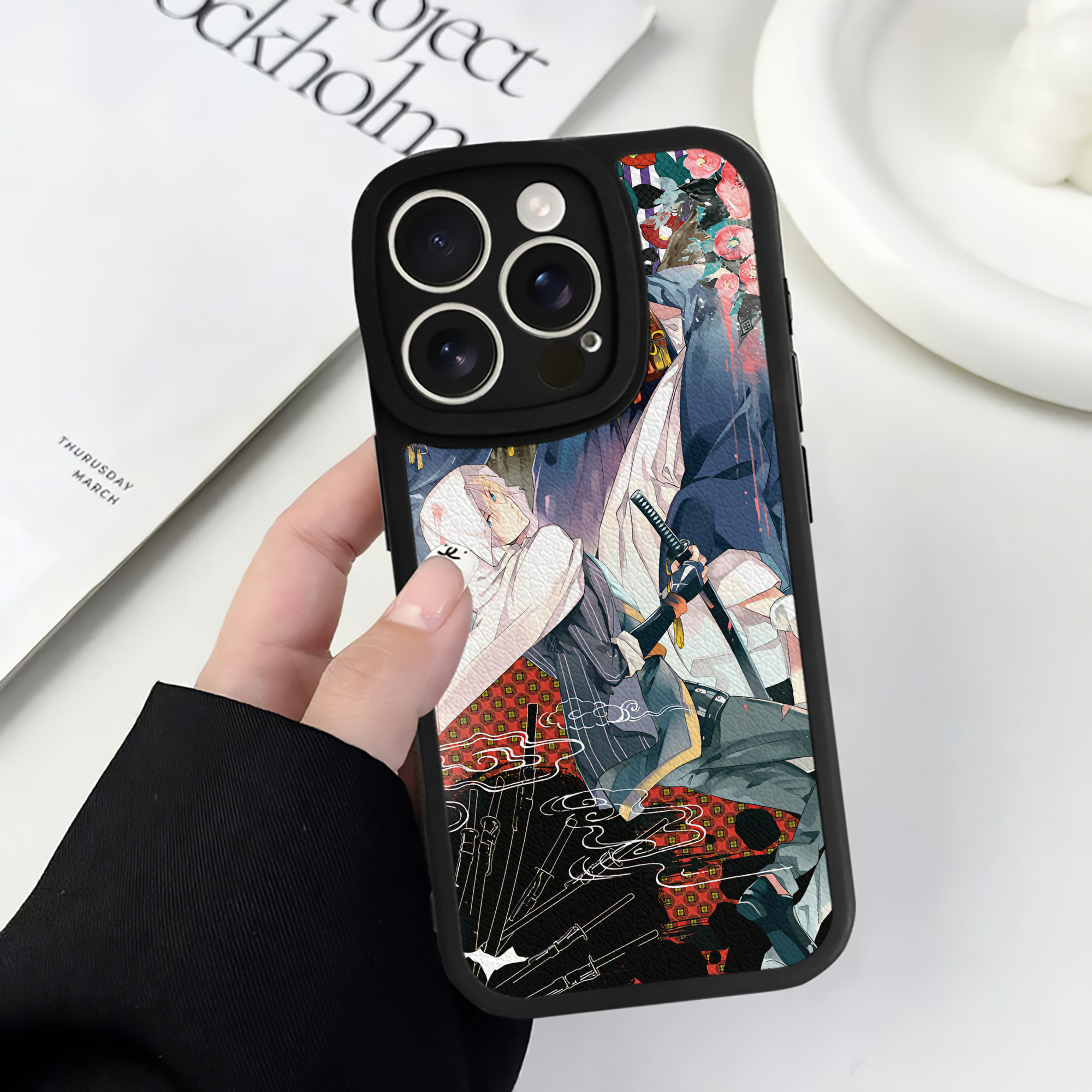 （画像用） 刀剣乱舞 Touken Ranbu 【iPhone 16シリーズ対応】シリコンスマホケース（レザー調） 材質：シリコン